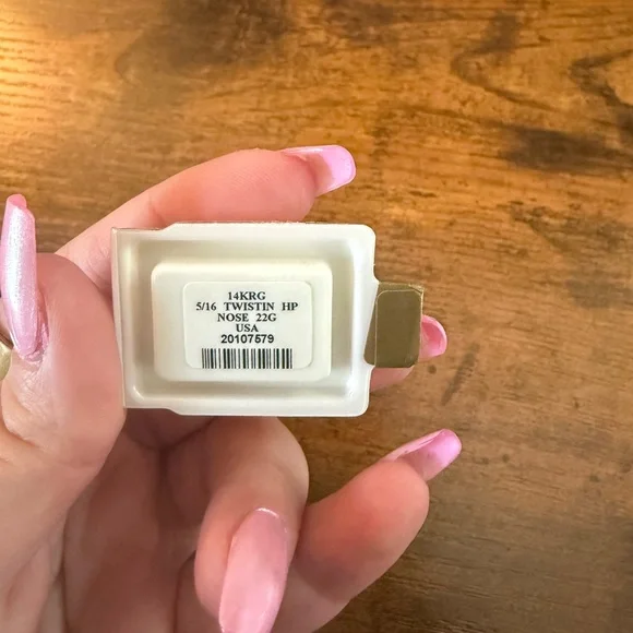 14K Rose Gold Nose Hoop - Picture 3 of 3